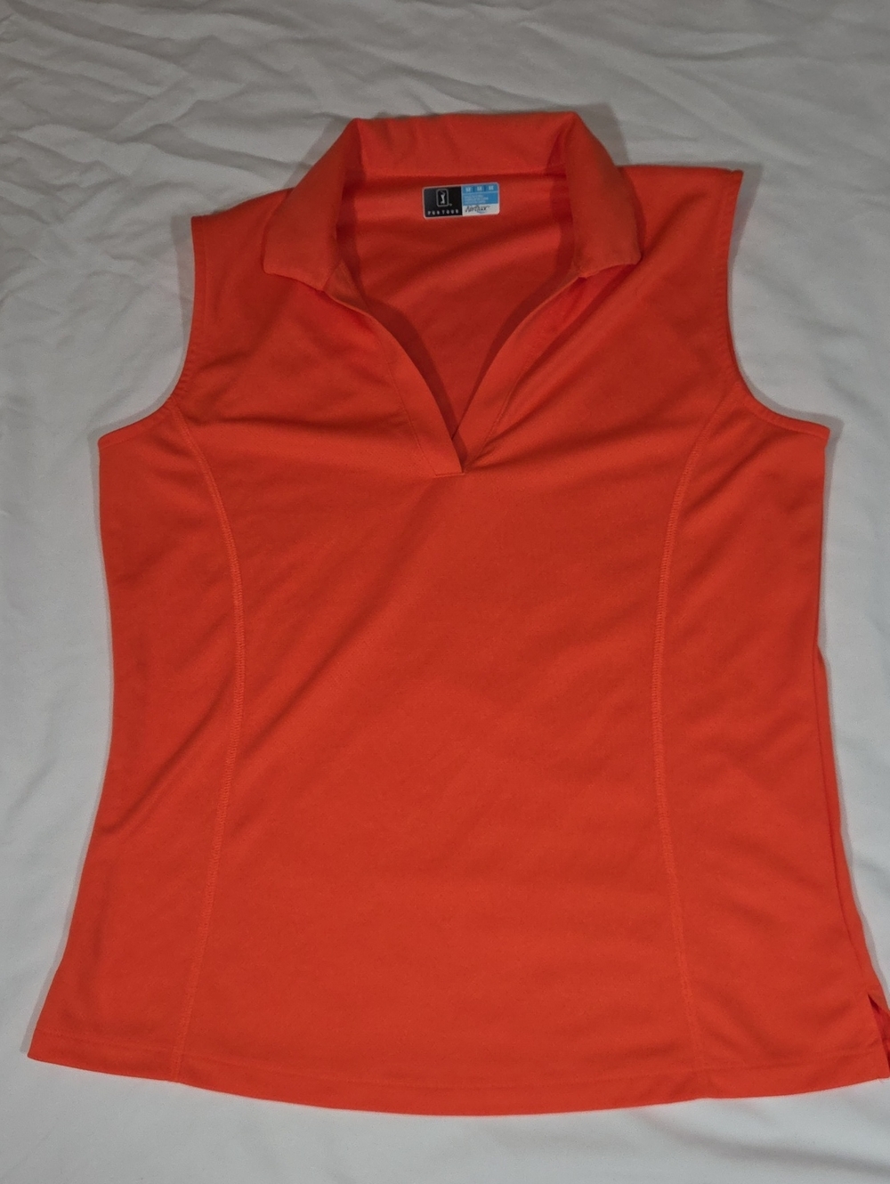 PGA Tour Airflux Sleeveless Neon Orange Shirt Size Medium Womens